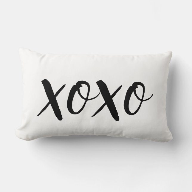 Coussin Rectangle XOXO Noir Et Blanc (Recto)