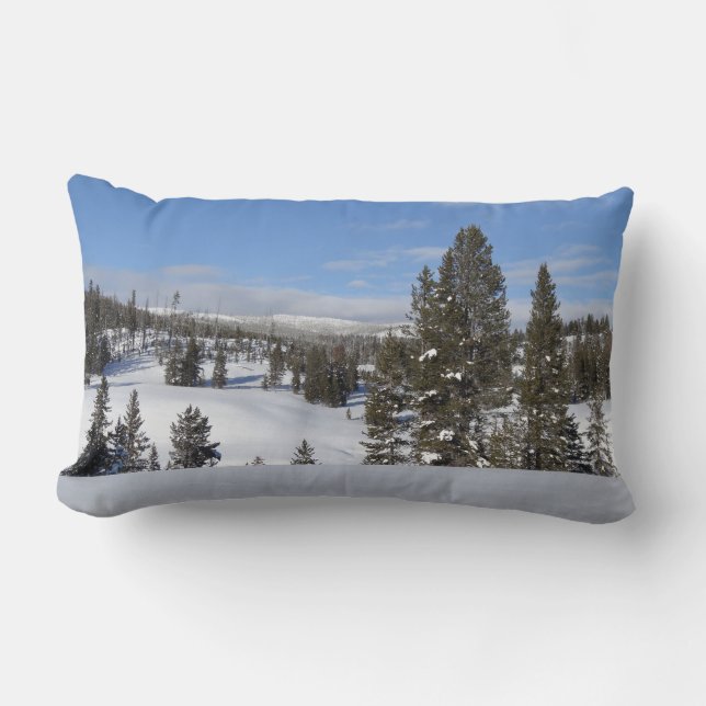 Coussin Rectangle Yellowstone Winter Landscape Photographie (Recto)