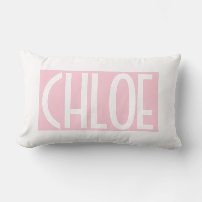 Coussin Rectangle Your | Bold White Text on Light Pink (Recto)