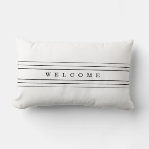 Coussin Rectangle Your Custom Text & Modern Stripes   Black & White