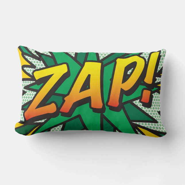 Coussin Rectangle ZAP POW Fun Retro Comic Livre Pop Art (Recto)