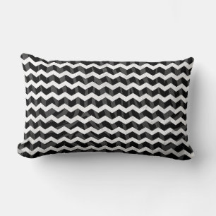 Coussin Rectangle Zebra Black et Grey Chevron