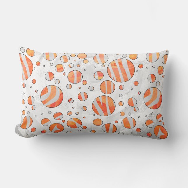 Coussin Rectangle Zebra Orange et White Polka Dot (Recto)