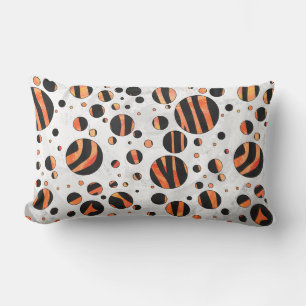 Coussin Rectangle Zebra Pois noirs et orange