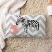 Coussin Rectangle Zèbre Bubble Gum soufflant une bulle (Couverture)
