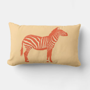Coussin Rectangle Zèbre - Mandarin et orange clair