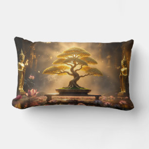 COUSSIN RECTANGLE ZEN BOUDDHISME - ARBRE BONSAI -
