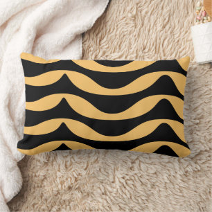 Coussin Rectangle Zig lignes de zag avec motif or