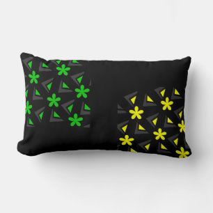 Coussin Rectangle Zig zag motif avec fleurs