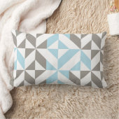 Coussin Rectangle ZigZag géométrique bleu et argent (Couverture)