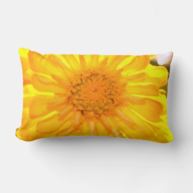 Coussin Rectangle Zinnia jaune (Recto)
