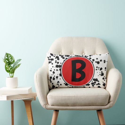 Coussin Rectangle Zones de Dalmatie rouge noir (Chaise)