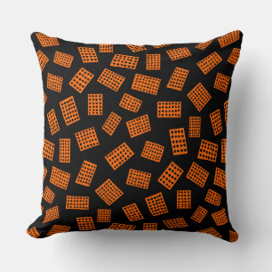 Coussin Rectangles Abstraites 081122 - orange sur noir