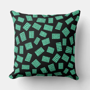 Coussin Rectangles Abstraites 081122 - Turquoise sur noir