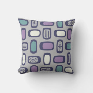 Coussin Rectangles arrondies MCM du milieu du siècle gris