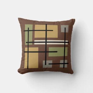 Coussin Rectangles Carrés Marron Multicolore Milieu de Siè