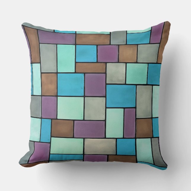 Coussin Rectangles Géométriques Colorés 4 (Recto)