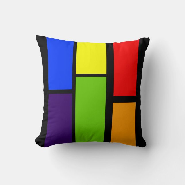Coussin rectangles géométriques et colorés (Recto)