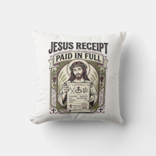 Coussin Reçu de Jésus payé en totalité Reçu de Jésus payé