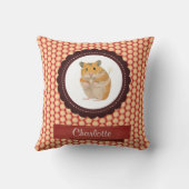 Coussin Red Ajouter Votre Nom Hamster (Verso)
