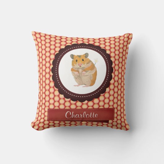 Coussin Red Ajouter Votre Nom Hamster (Recto)