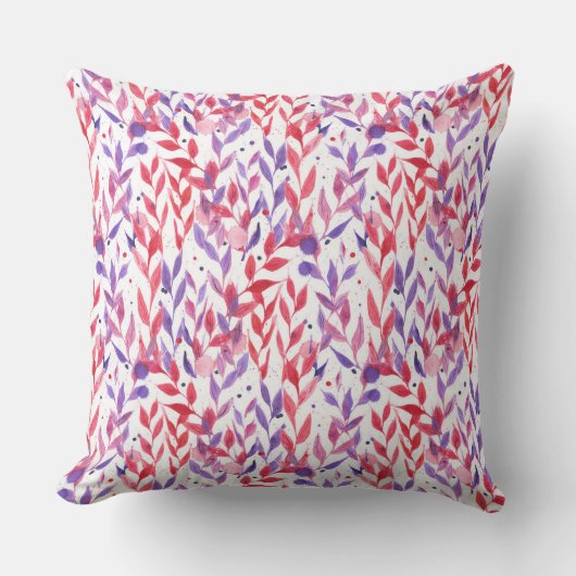 Coussin Red and Purple Palm Leaves (Recto)
