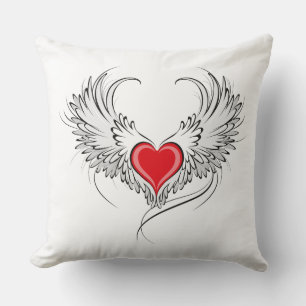 Coussin Red Angel Coeur avec ailes