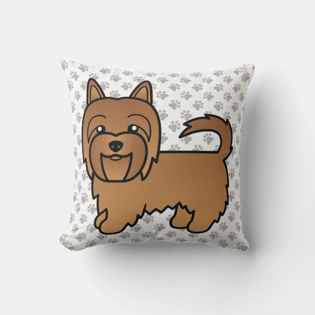 Coussin Red Australian Terrier mignon chien de dessin (Recto)