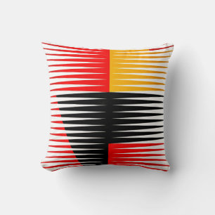 Coussin Red, black, and yellow artwork