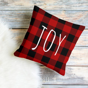 Coussin Red Buffalo Plaid & Joy   Holiday