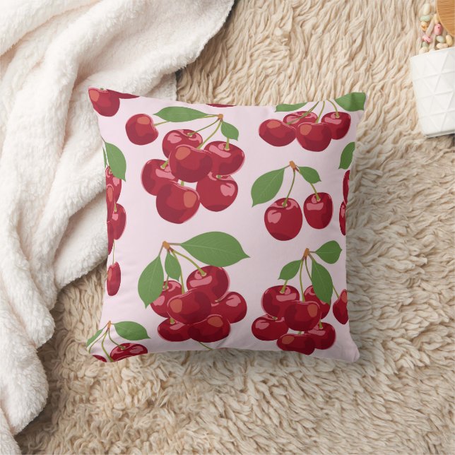 Coussin Red Cherry Pattern Square (Couverture)