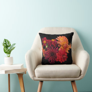 Coussin Red Dahlias