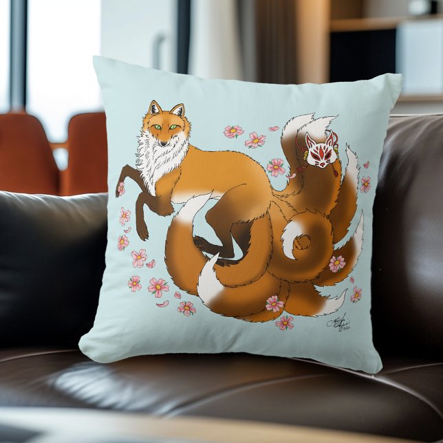Coussin Red Fox Tails Kitsune Kasai (Créateur téléchargé)