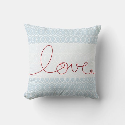 Coussin Red Fun Loopy Loopy Cercles d'écriture Sky Blue Cu (Recto)