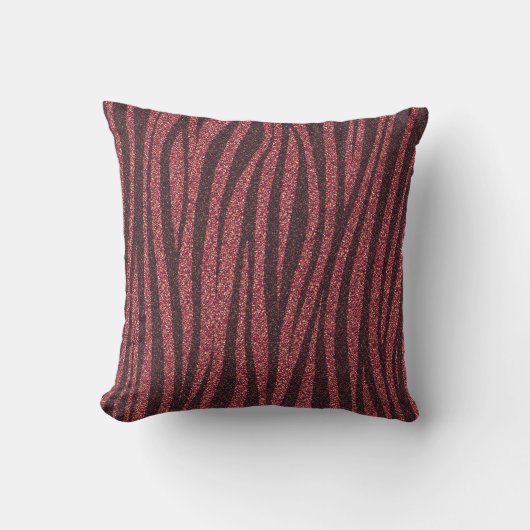 Coussin Red Glitter Zebra (Recto)