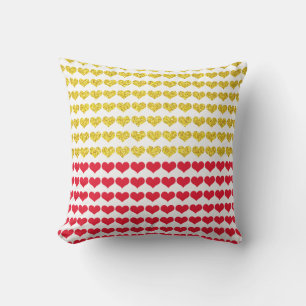Coussin Red Gold Hearts Motif Ombre 2022 Cute Cadeau Favor