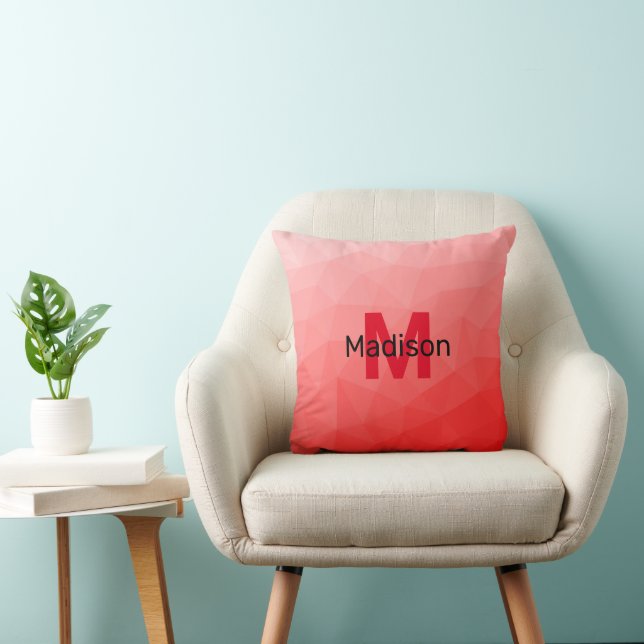 Coussin Red gradient geometric mesh pattern Monogram (Chaise)