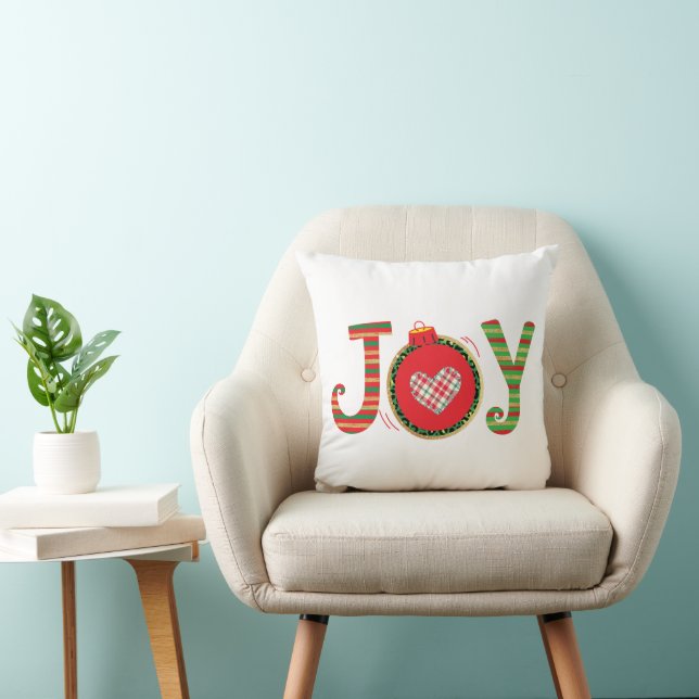 Coussin Red Green Joy Noël (Chaise)