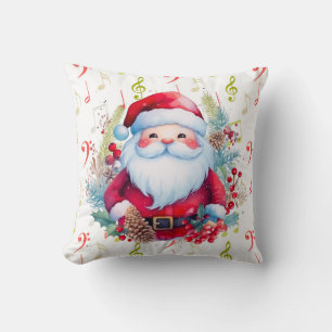 Coussin Red Green Music Notes et le Père Noël