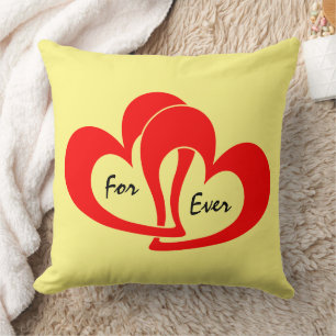 Coussin Red Heart Forever Custom Valentines Day