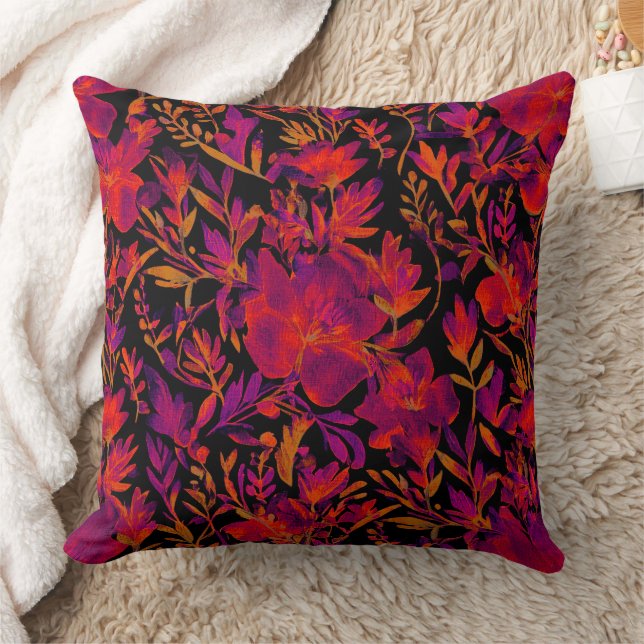 Coussin Red hot floral pattern (Couverture)