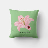 Coussin Red Ladybug rose Lily Flower nom personnalisé fill (Recto)