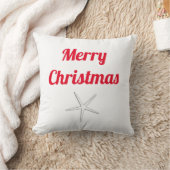 Coussin Red Merry Christmas White Starfish Cute Cadeau (Couverture)