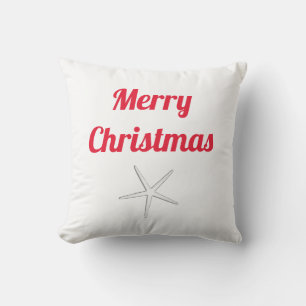 Coussin Red Merry Christmas White Starfish Cute Cadeau