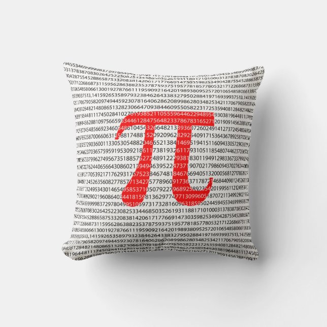 Coussin Red Number pi est un symbole de constante mathémat (Recto)