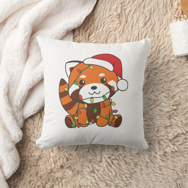 Coussin Red Panda Christmas Winter Animals Red Pandas (Couverture)