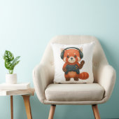 Coussin Red Panda Gamer, contrôleur de jeu et casques (Chaise)