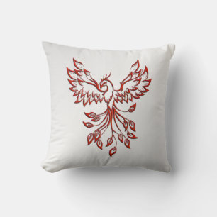 Coussin Red Phoenix se lève Silver