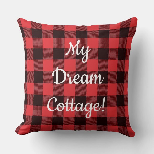 Coussin Red Plaid Dream Cottage (Recto)