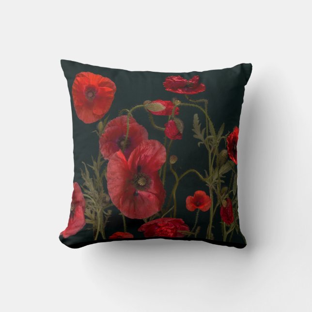 Coussin Red Poppies (Recto)